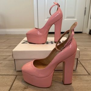 Schutz Pink Patent Leather Heels